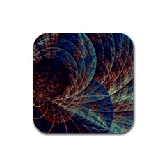 Fractal Abstract- Art Rubber Square Coaster (4 Pack) by Ravend