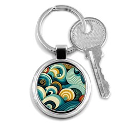 Waves Key Chain (round) by fructosebat