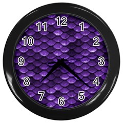 Purple Scales! Wall Clock (black) by fructosebat