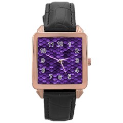 Purple Scales! Rose Gold Leather Watch  by fructosebat