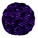 Purple Scales! Large 18  Premium Flano Round Cushions Back