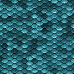 Teal Scales! Play Mat (square) by fructosebat