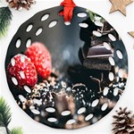 Chocolate dark Ornament (Round Filigree) Front
