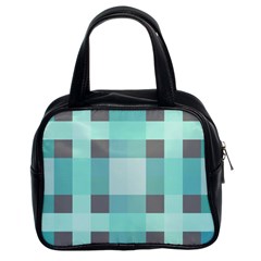 Square Crosses Check 1  Classic Handbag (two Sides) by Mazipoodles