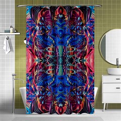 Cobalt Arabesque Shower Curtain 48  X 72  (small)  by kaleidomarblingart