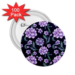 Elegant Purple Pink Peonies In Dark Blue Background 2 25  Buttons (100 Pack)  by augustinet