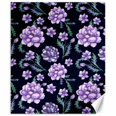 Elegant Purple Pink Peonies In Dark Blue Background Canvas 20  X 24  by augustinet