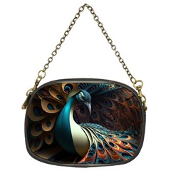 Peacock Bird Feathers Colorful Texture Abstract Chain Purse (two Sides) by Pakemis