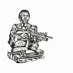 Scarface Movie Traditional Tattoo Small Garden Flag (two Sides) by tradlinestyle