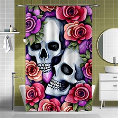 Floral Skeletons Shower Curtain 48  X 72  (small)  by GardenOfOphir