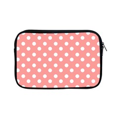 Coral And White Polka Dots Apple Ipad Mini Zipper Cases by GardenOfOphir