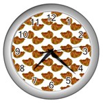 Biscuits Photo Motif Pattern Wall Clock (Silver) Front