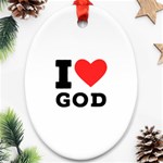 I love god Ornament (Oval) Front