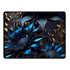 Flower Metal Flowers Sculpture One Side Fleece Blanket (small) by Ravend