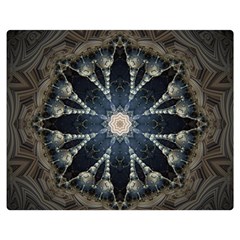 Mandala Ornament Background One Side Premium Plush Fleece Blanket (medium) by Uceng