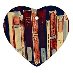 Books Shelf Library Book Shelf Heart Ornament (two Sides) by Uceng