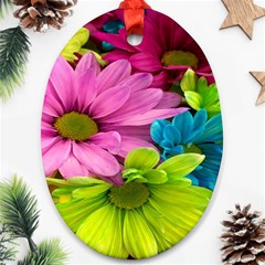 Flowers Wallpaper Oval Ornament (two Sides) by artworkshop