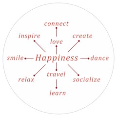 Happiness Typographic Style Concept Round Trivet by dflcprintsclothing