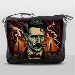 Ai Generated Nikola Tesla Tesla Nikolas Electricity Messenger Bag by danenraven