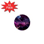 Landscape Landscape Painting Purple Purple Trees 1  Mini Buttons (10 pack)  Front