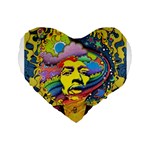 Psychedelic Rock Jimi Hendrix Standard 16  Premium Heart Shape Cushions Front