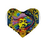 Psychedelic Rock Jimi Hendrix Standard 16  Premium Heart Shape Cushions Back