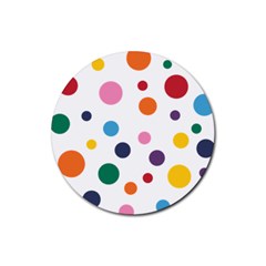 Polka Dot Rubber Coaster (round) by 8989