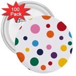 Polka Dot 3  Buttons (100 pack)  Front