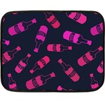 Wine Wine Bottles Background Graphic Fleece Blanket (Mini) 35 x27  Blanket Back