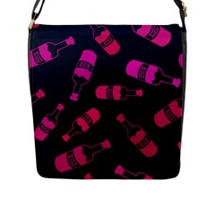 Wine Wine Bottles Background Graphic Flap Closure Messenger Bag (l) by Ravend