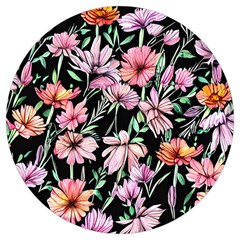 Clustered Watercolor Flowers Round Trivet by GardenOfOphir