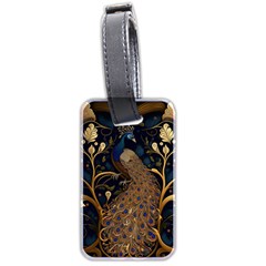 Peacock Plumage Bird Decorative Pattern Graceful Luggage Tag (two Sides) by Ravend