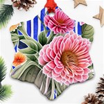 Choice Watercolor Flowers Snowflake Ornament (Two Sides) Front