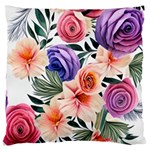 Country-chic Watercolor Flowers Large Cushion Case (Two Sides) Front