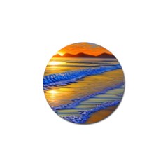 Waves Of Gold Golf Ball Marker by GardenOfOphir