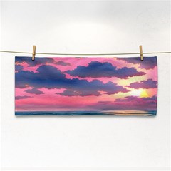 Sunset Over The Beach Hand Towel by GardenOfOphir