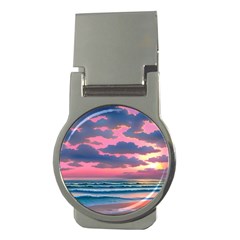 Sunset Over The Beach Money Clips (round)  by GardenOfOphir