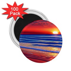 Golden Sunset Over Beach 2 25  Magnets (100 Pack)  by GardenOfOphir