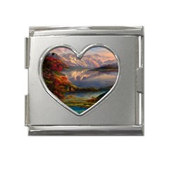 Summer Sunset Mega Link Heart Italian Charm (18mm) by GardenOfOphir