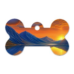 Glorious Sunset Dog Tag Bone (one Side) by GardenOfOphir