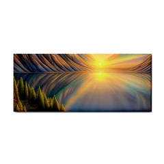 Remarkable Lake Sunset Hand Towel by GardenOfOphir