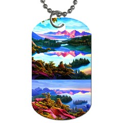 Solemn Soft Pastel Sunset Dog Tag (two Sides) by GardenOfOphir