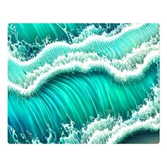 Ocean Waves Design In Pastel Colors One Side Premium Plush Fleece Blanket (large) by GardenOfOphir