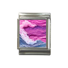 Abstract Pink Ocean Waves Italian Charm (13mm) by GardenOfOphir