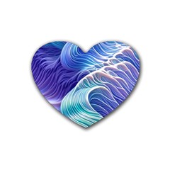 Majestic Ocean Waves Rubber Heart Coaster (4 Pack) by GardenOfOphir