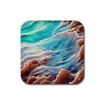 Waves Of The Ocean Rubber Coaster (Square) Front