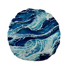 Summer Ocean Waves Standard 15  Premium Flano Round Cushions by GardenOfOphir