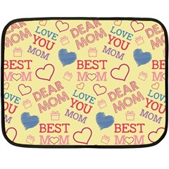 Love Mom Happy Mothers Day I Love Mom Graphic Pattern Fleece Blanket (mini) by Ravend