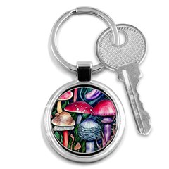 Foraging Mushroom Key Chain (round) by GardenOfOphir