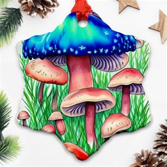 Light And Airy Mushroom Witch Artwork Snowflake Ornament (two Sides) by GardenOfOphir